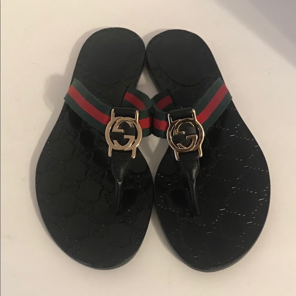 Gucci Shoes - Gucci Women’s Thong GG Sandals Black 37